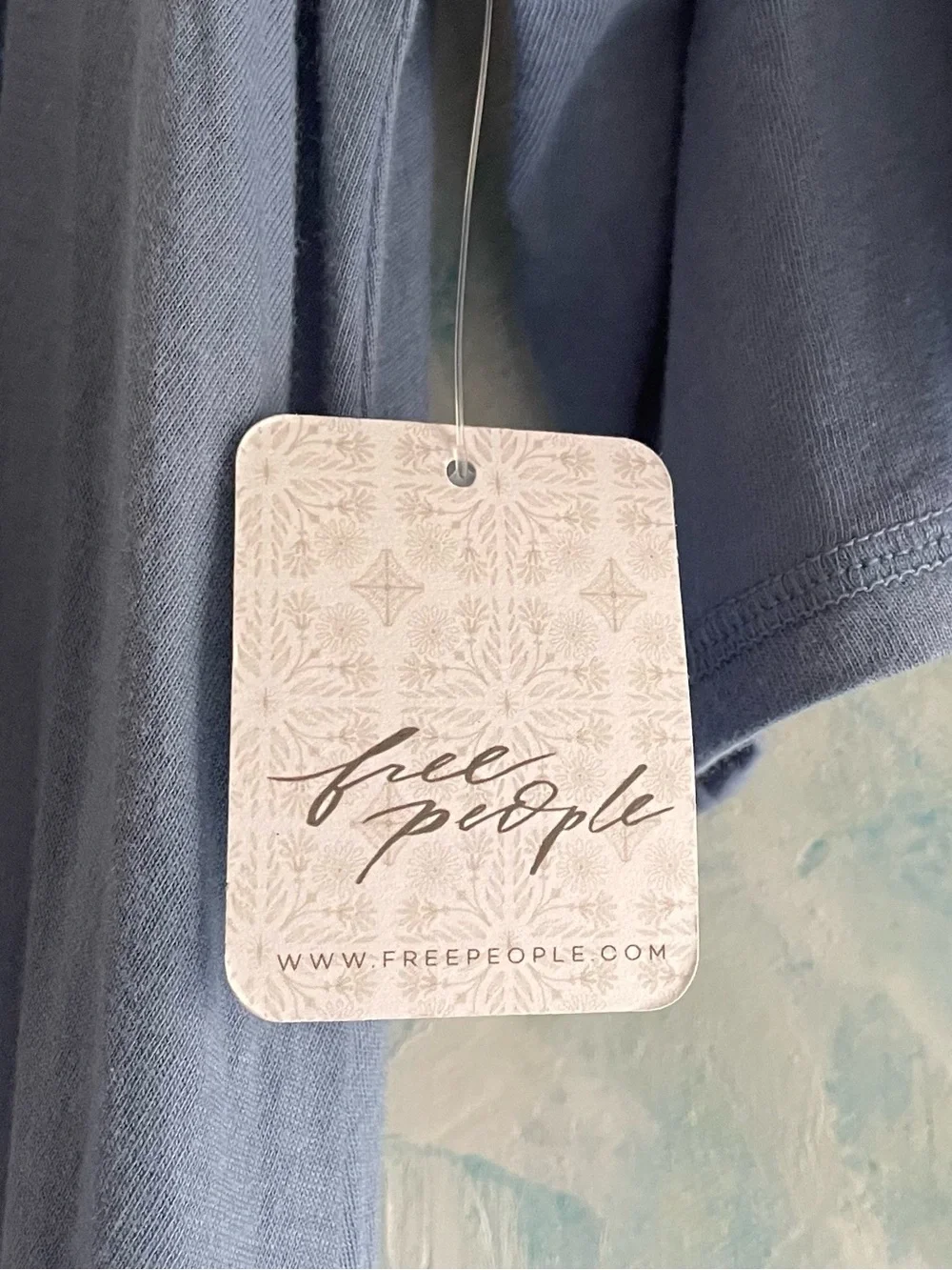 NWT Free People FP Beach Montauk Midi Dress Blue Relaxed Boho Oversized S